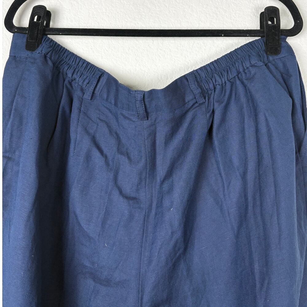 Jessica London Womens Linen Navy Blue Pants Plus Size 20 Elastic Waist Lining - Picture 13 of 13